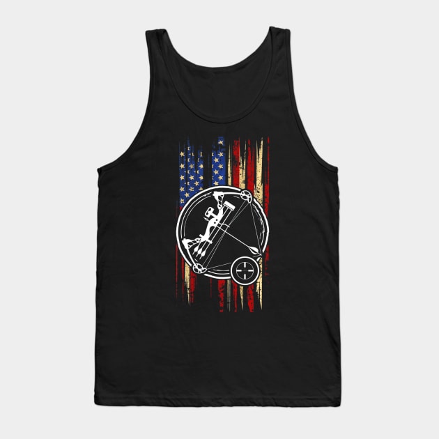 American Bow and Arrow Flag Fishing Hunting Tank Top by Kiwistore